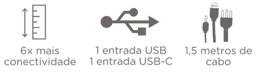 Especificacoes Easy Plug USB C 1 no Klips - Mobiliário Corporativo