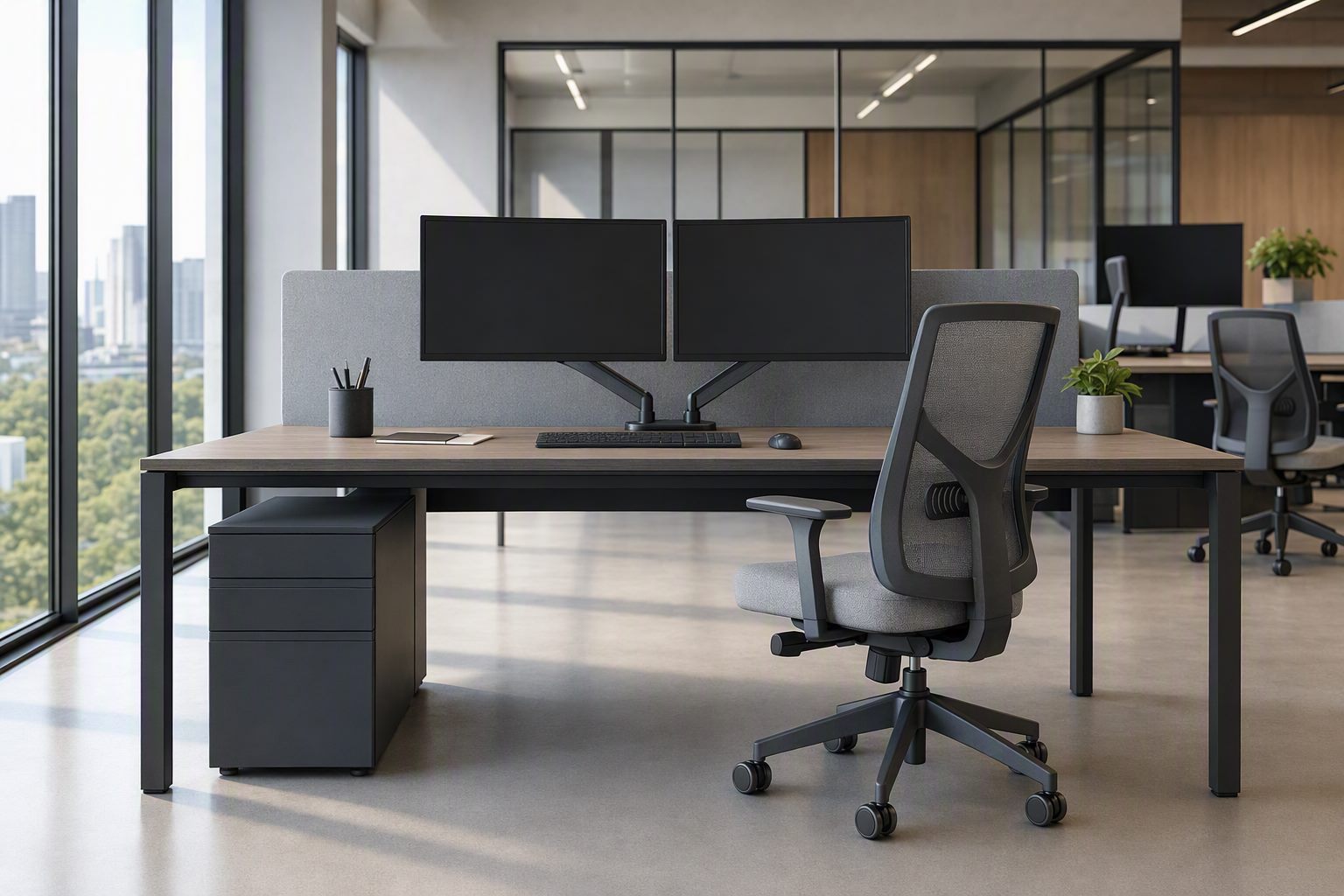 dimensionar estacoes de trabalho corpo em Como Dimensionar Estações de Trabalho: Layout e Ergonomia por Metro Quadrado Dupla de monitores ao dimensionar estações de trabalho